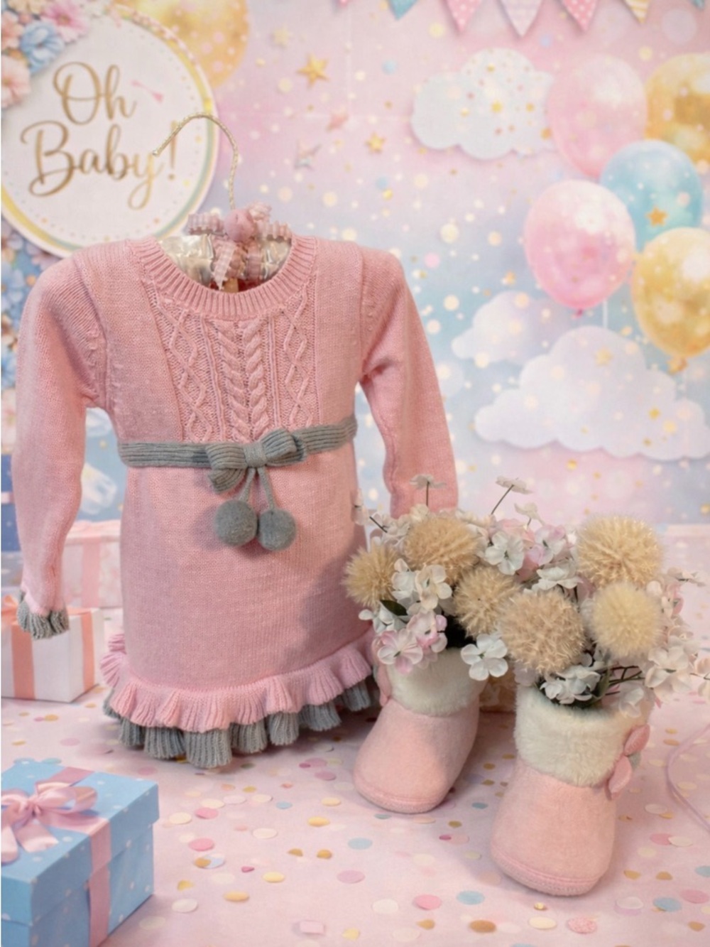 Sweet Sweater Baby Shower Centerpiece, Little Girls Birthday, Wearable Outfit